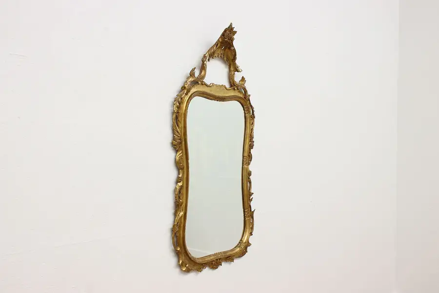 Photo of French Design Vintage Carved Gilt Mirror 58"