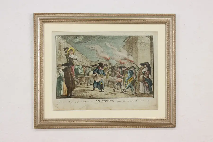 Photo of L'Befane Festival Antique Colored 1790 Engraving Lasinio 21"