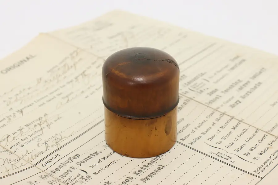Photo of Victorian Antique Desktop Birch & Mahogany Inkwell