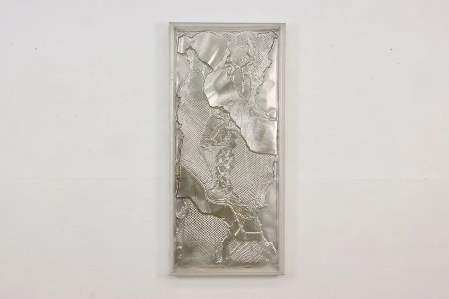 Photo of Silver Abstract Vintage Framed Art Panel 41"