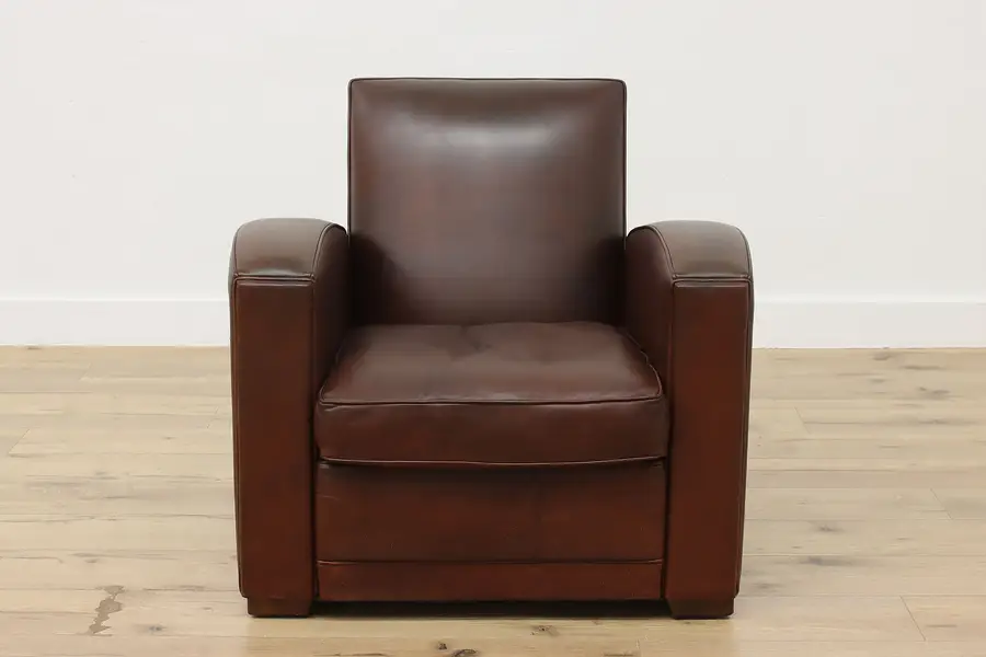 Photo of Art Deco Design Vintage Leather Lounge or Club Chair