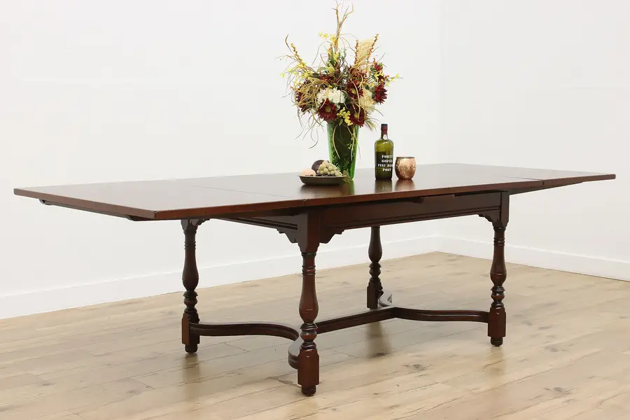 Photo of Tudor Design Antique Draw Leaf Walnut Dining Table Danersk