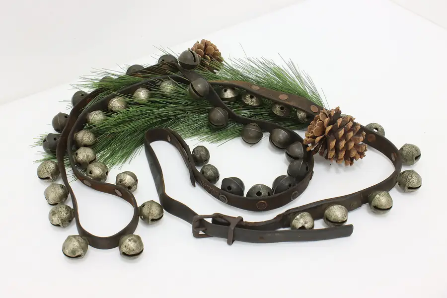 Photo of Farmhouse Antique Sleigh Bells 9' Leather Horse Harness