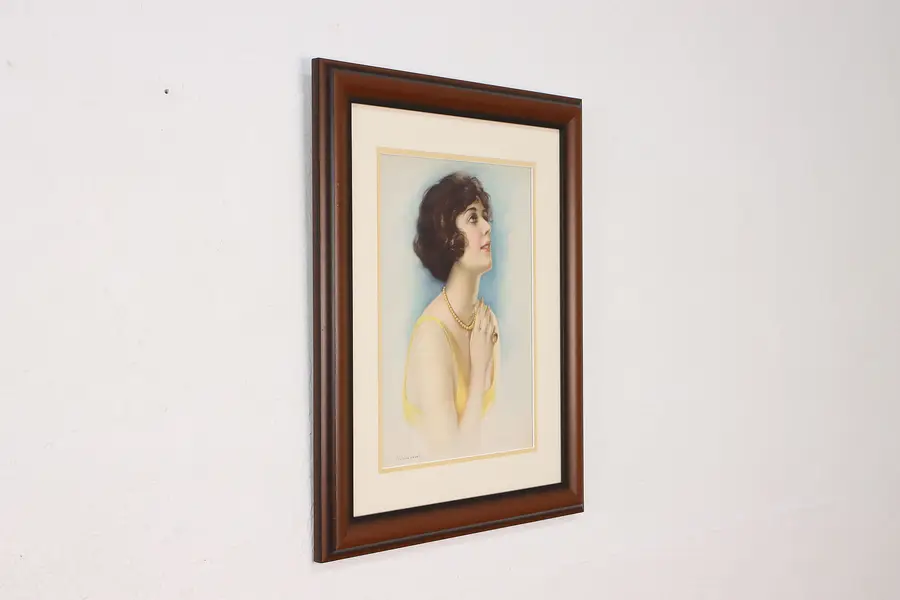 Photo of Beautiful Woman Portrait Antique Framed Print Hiebel 20.5"