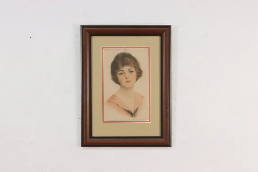 Photo of The Prudential Girl Antique Framed Print Coffin 18.5"