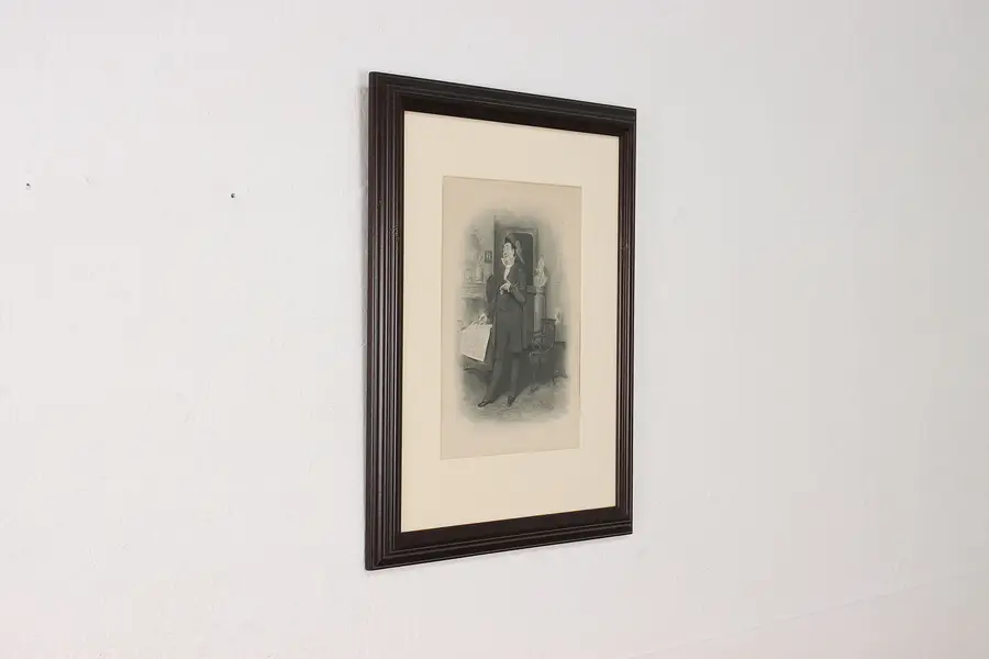 Photo of Mr. Pecksniff Antique Chuzzlewit Dickens Print, Barnard 20"