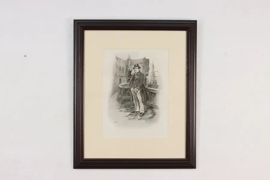 Photo of Captain Cuttle Antique Charles Dickens Print, Barnard 20"