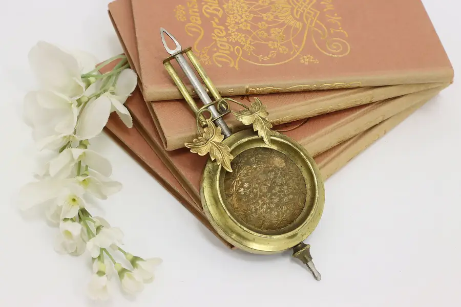 Photo of Victorian Antique Brass & Iron Mantel Clock Pendulum