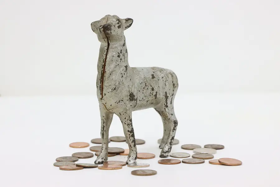 Photo of Farmhouse Antique llama Sculpture Coin Bank