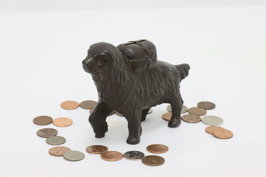 Photo of Farmhouse Antique Cast Iron St. Bernard Dog Coin Bank
