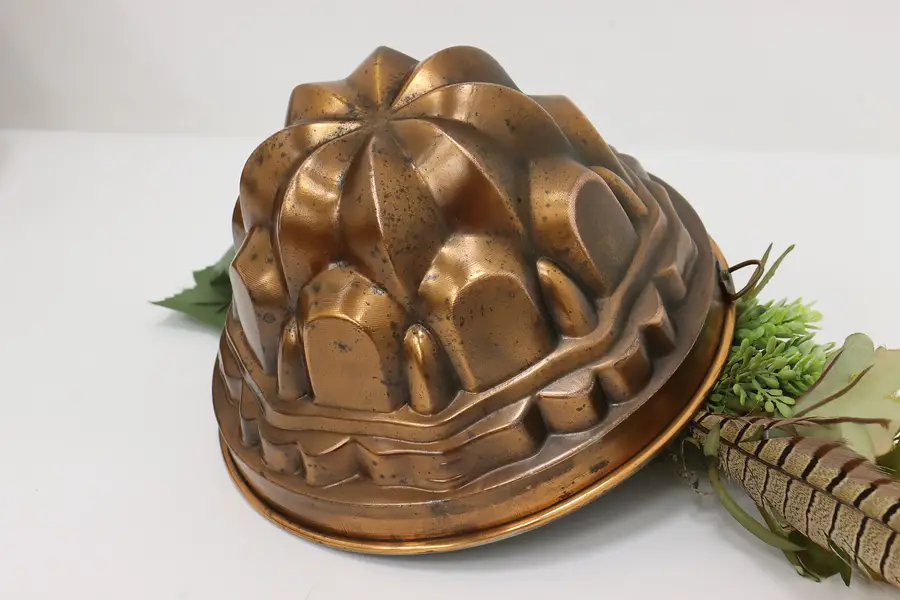 Photo of Farmhouse Vintage Copper Dessert Jelly Mold or Kitchen Decor