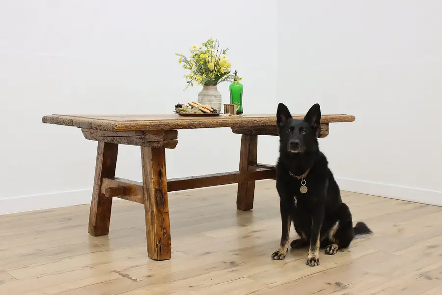 Photo of Farmhouse Antique Rustic Country Pine Dining Table