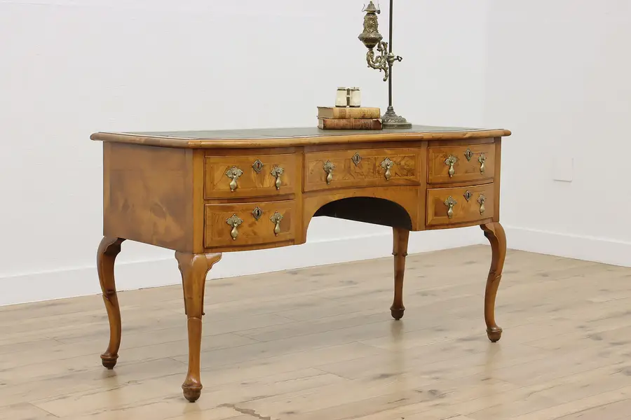 Photo of Georgian Design Antique English Walnut Leather Office Desk