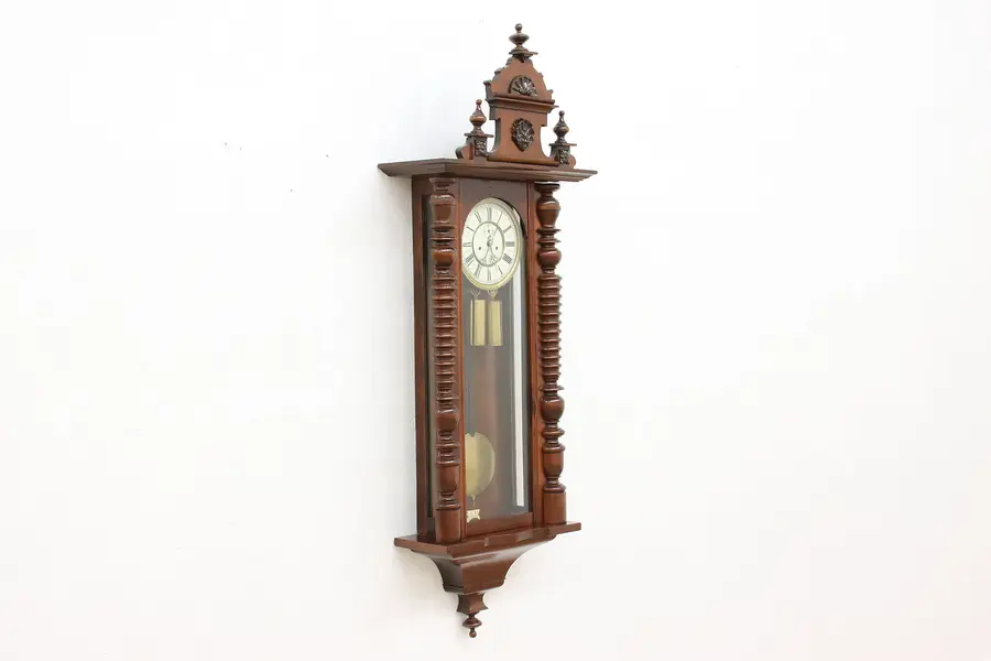 Photo of German Victorian Antique Vienna Regulator Clock Kienzle