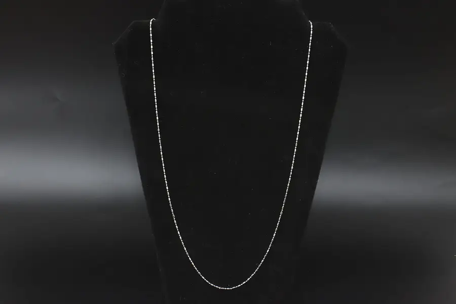 Photo of Sterling Silver 30" Bar & Bead Chain Necklace