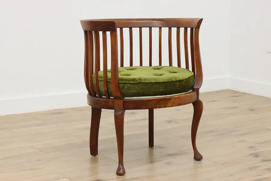 Photo of Victorian Antique Round Birch Parlor or Living Room Chair