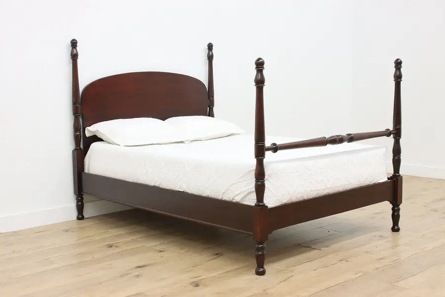 Photo of Traditional Vintage Carved Mahogany Full Size Bed