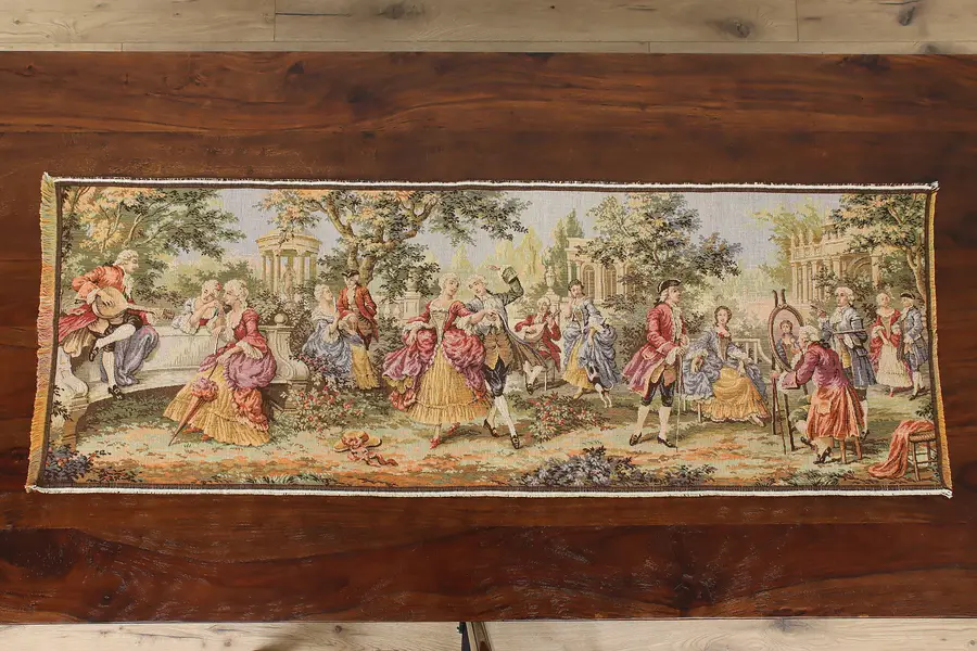 Photo of Aristocrat Garden Party Vintage Belgium Tapestry 56.5"
