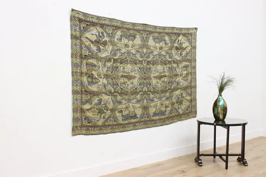 Photo of Desert Scenes Vintage Woven Moroccan Tapestry 76.5"