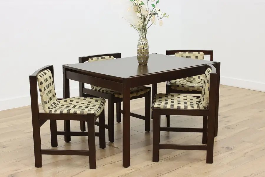 Photo of Midcentury Modern Vintage Wenge 4 Chairs & Table Dining Set