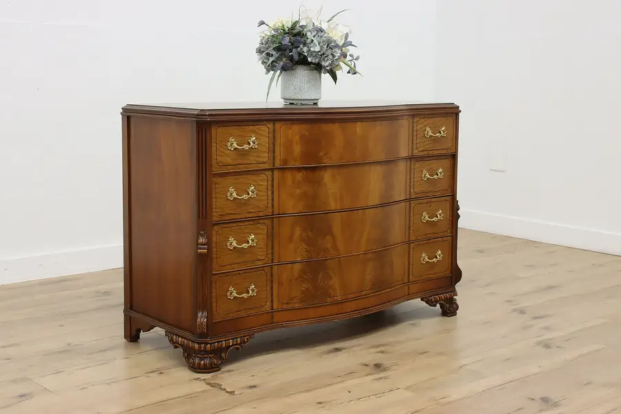 Photo of French Design Antique Carved Walnut Dresser or Chest, Joerns