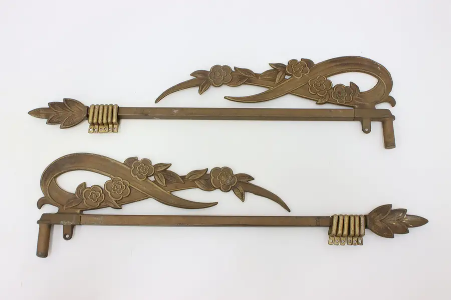 Photo of Pair of Victorian Salvage Antique Cast Iron Curtain Rods
