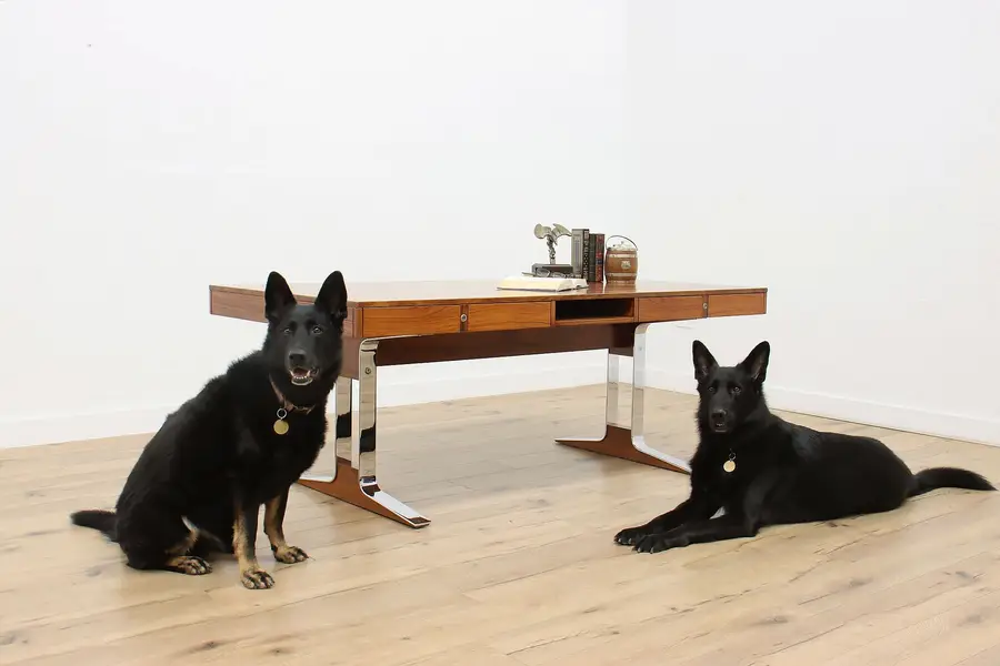 Photo of Midcentury Modern Vintage Rosewood Writing Desk Table Kondor