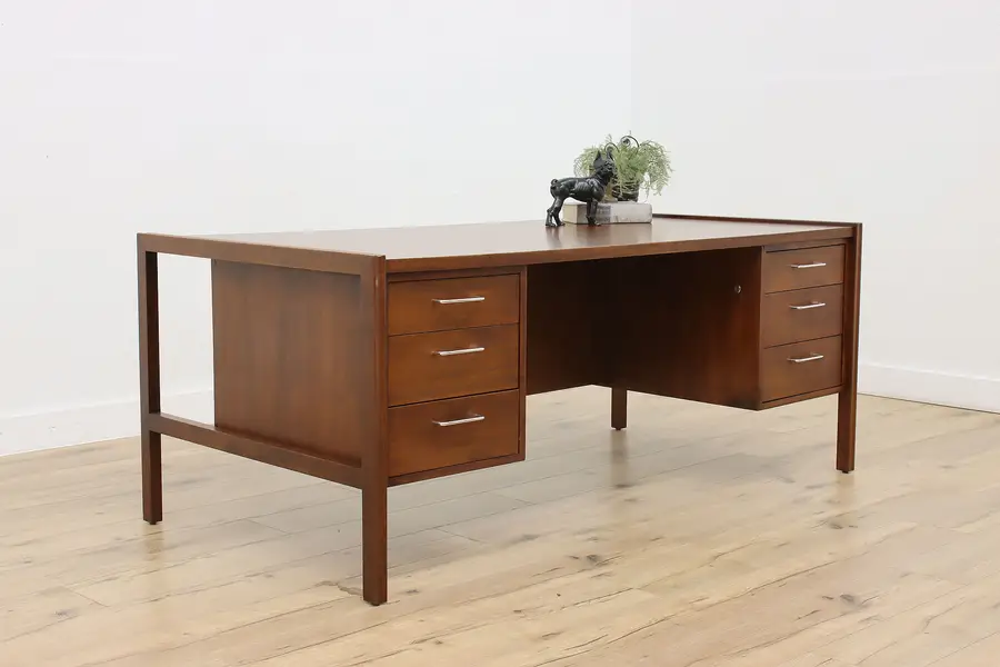 Photo of Midcentury Modern Vintage Walnut Executive Office Desk