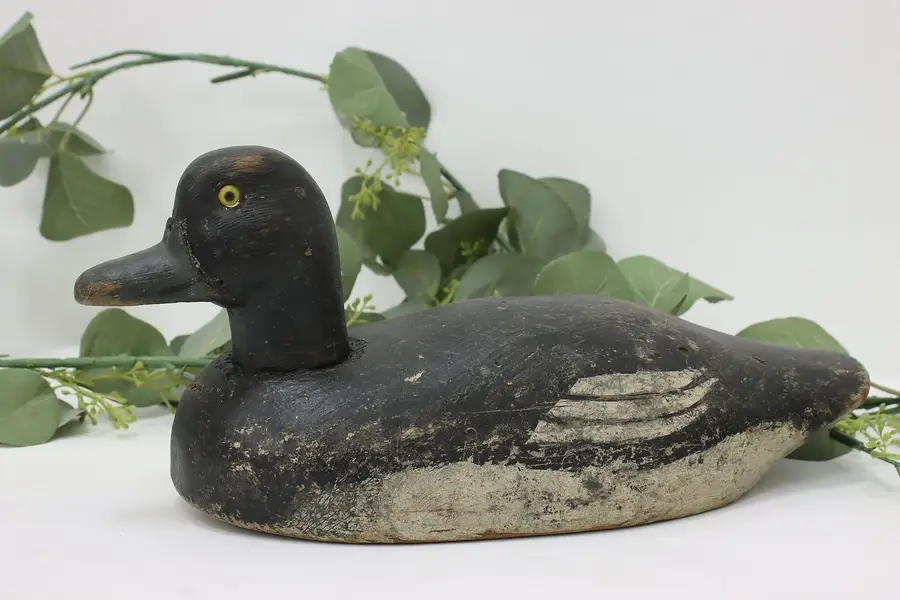 Photo of Farmhouse Vintage Hand Painted & Carved Duck Decoy Sculpture
