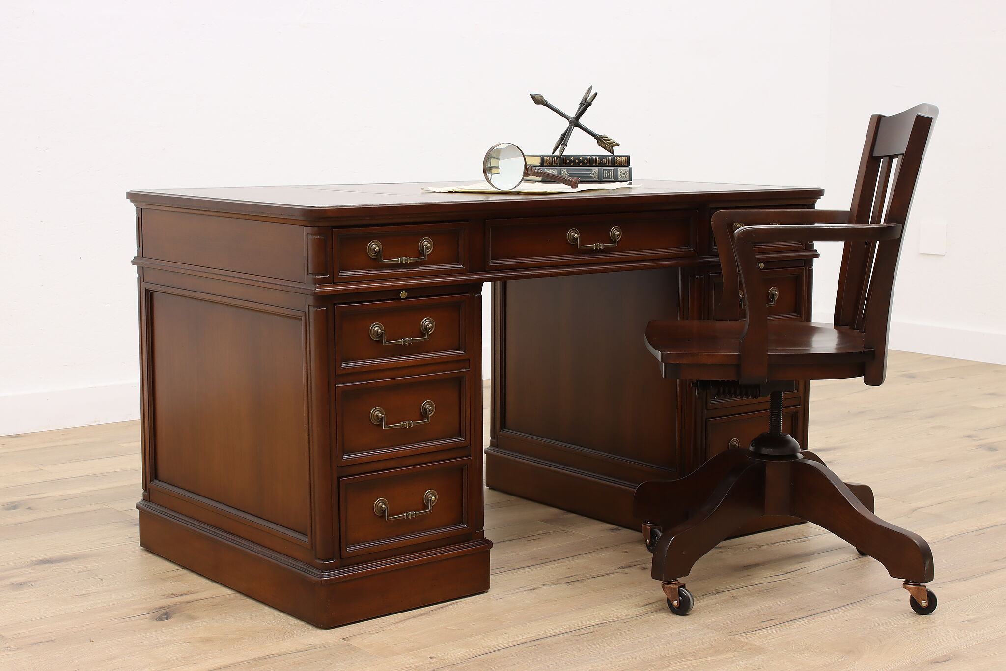 1950s Leather Trunk Writing Desk