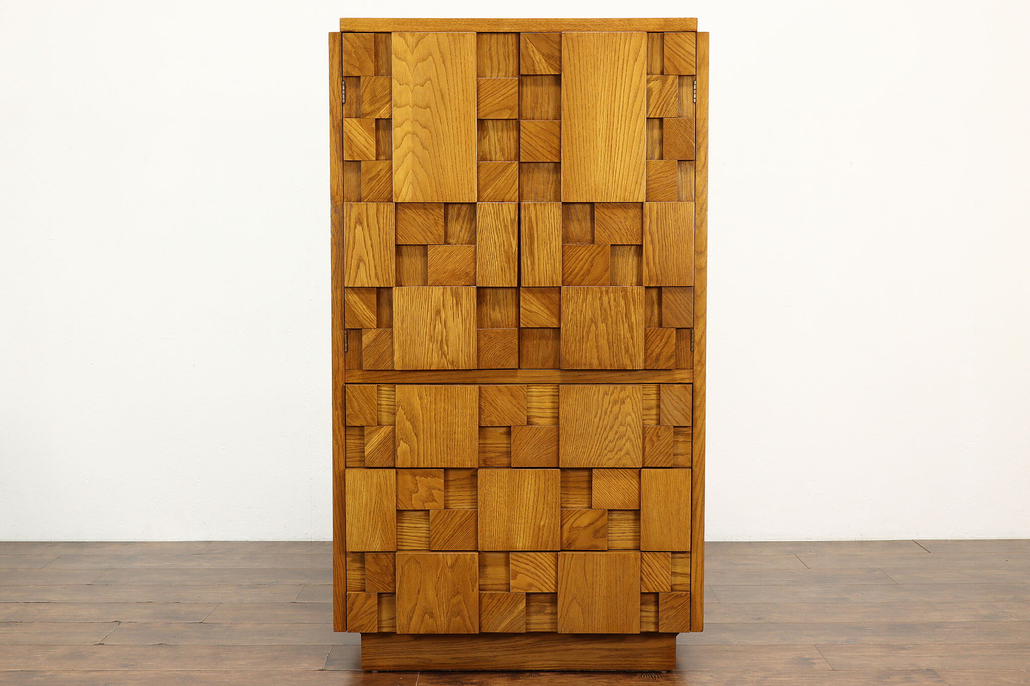 Midcentury Modern Vintage Armoire, Wardrobe or Closet Brutalist by Lane