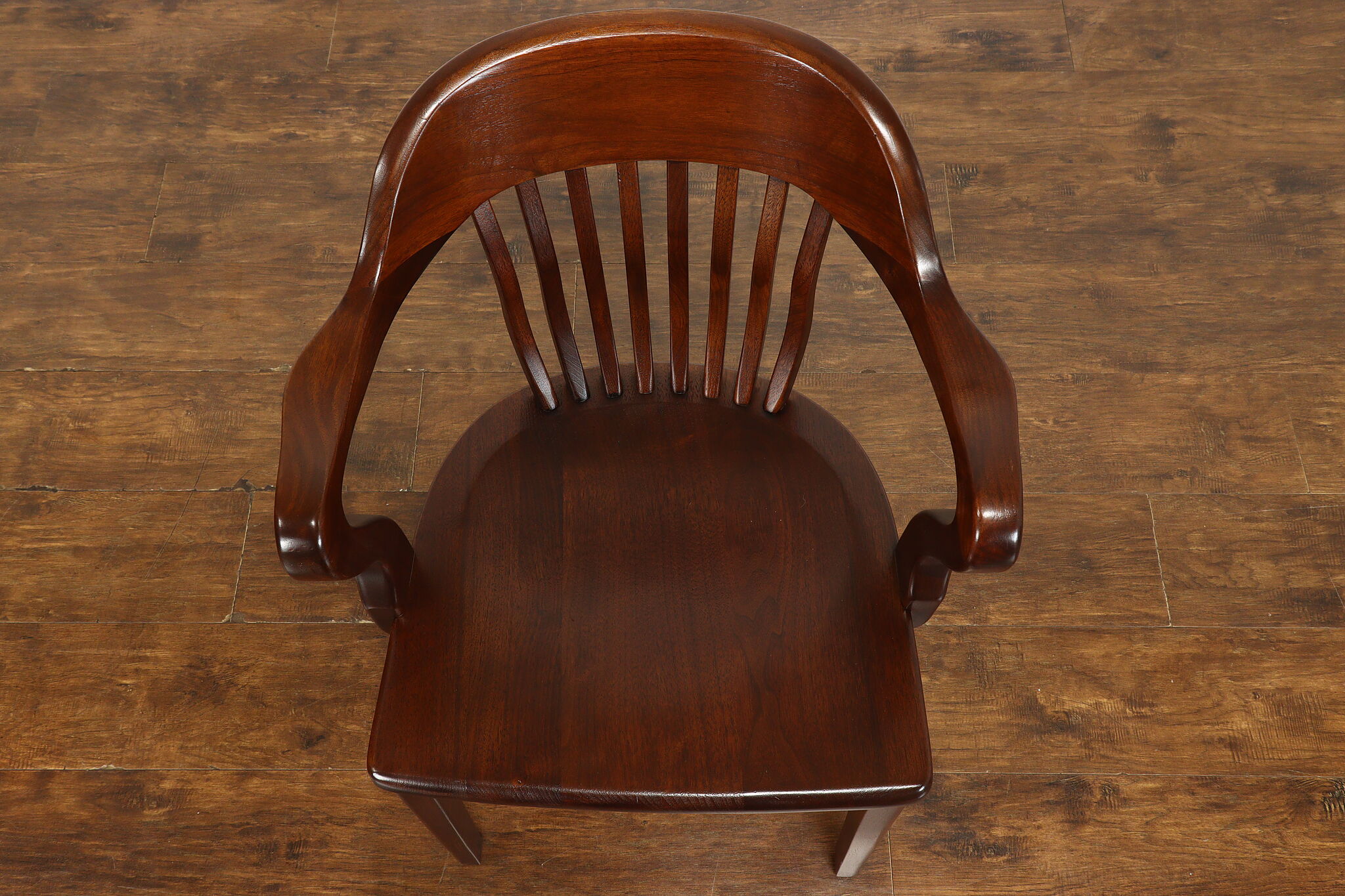 Bank Note Chair Traditional Walnut Antique Banker, Library or Office Desk Chair