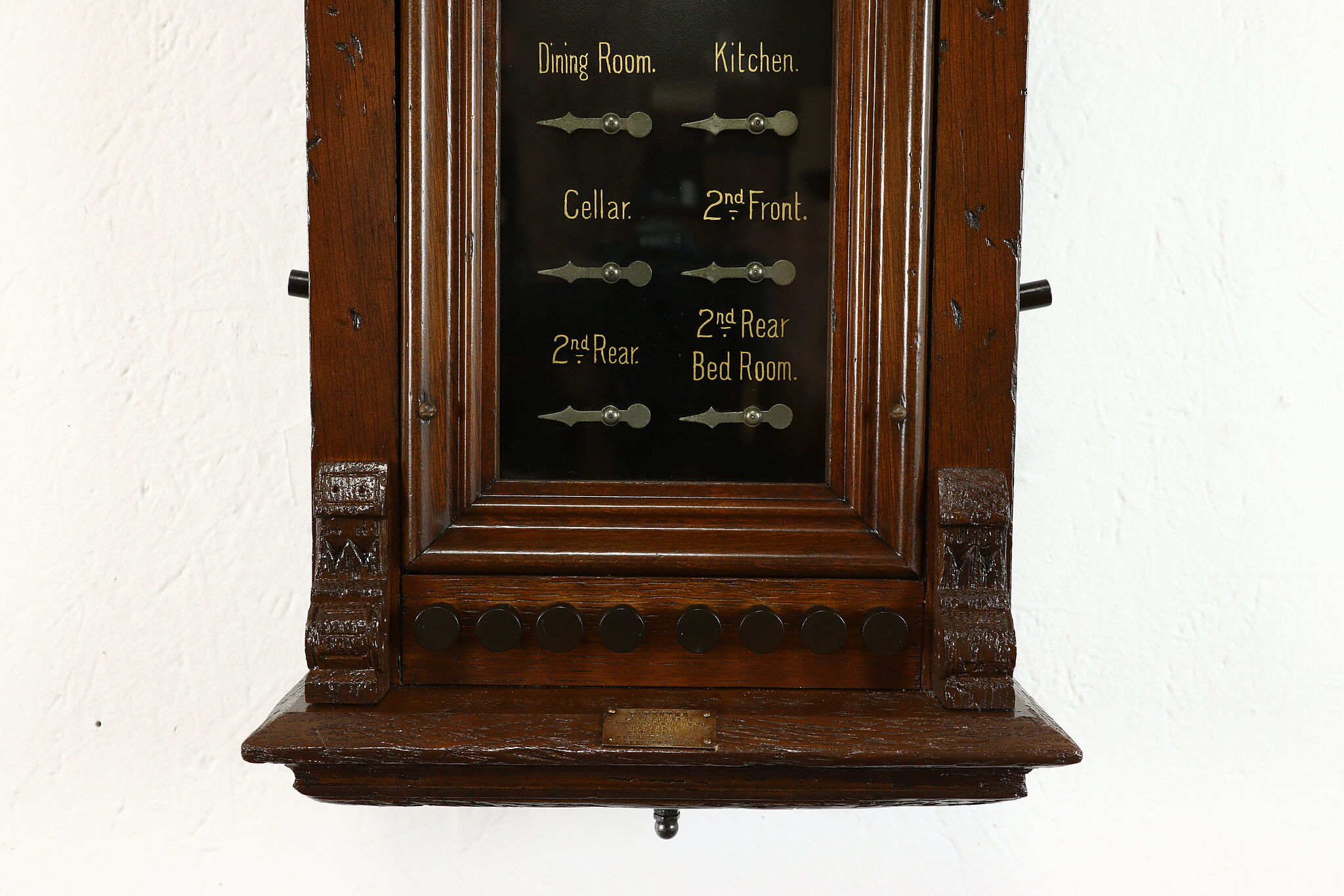 Victorian Antique Oak Servant or Butler Staff Call Box