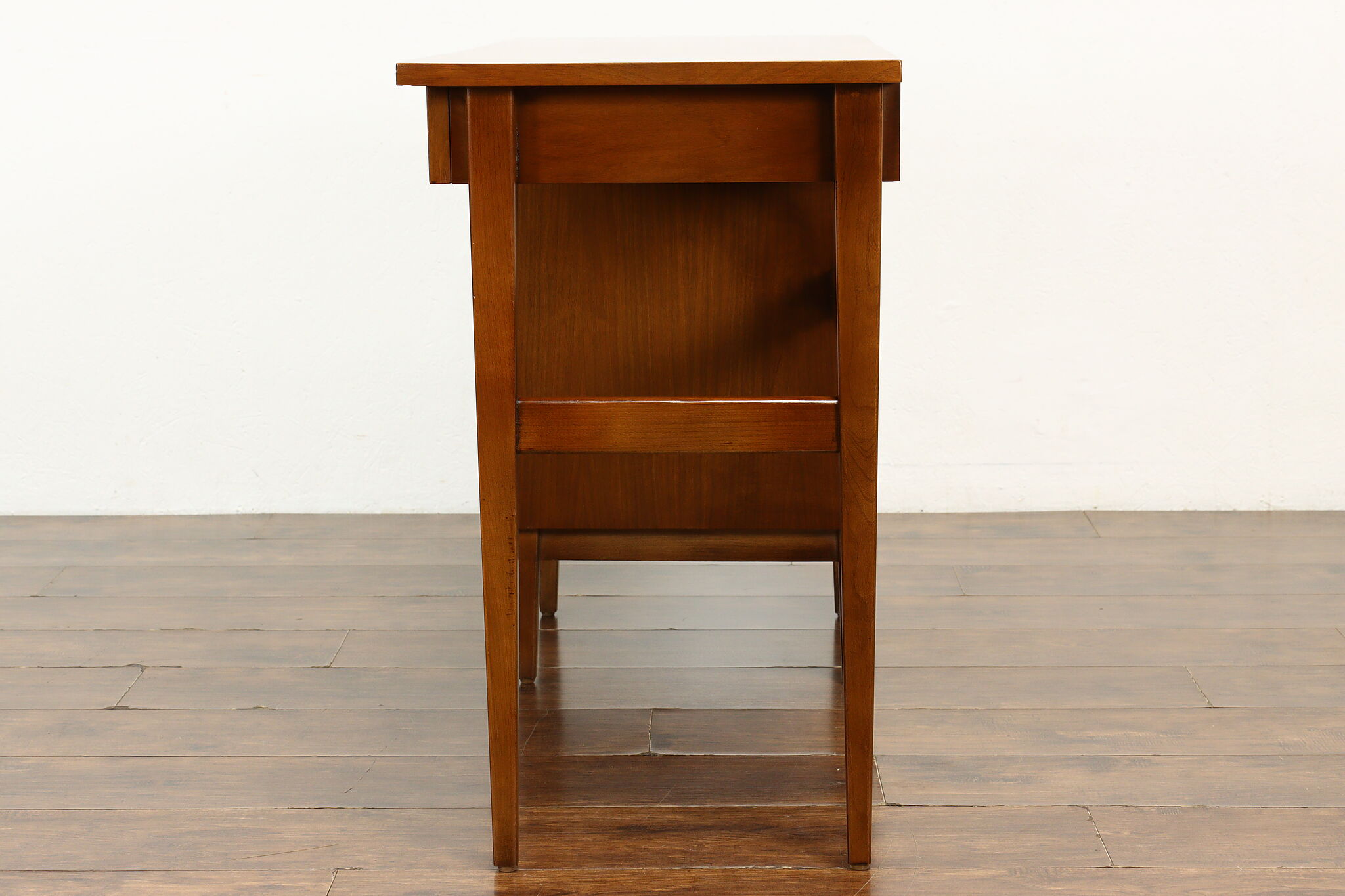 Midcentury Modern Vintage 60s Walnut Small Desk or Vanity, Martinsville