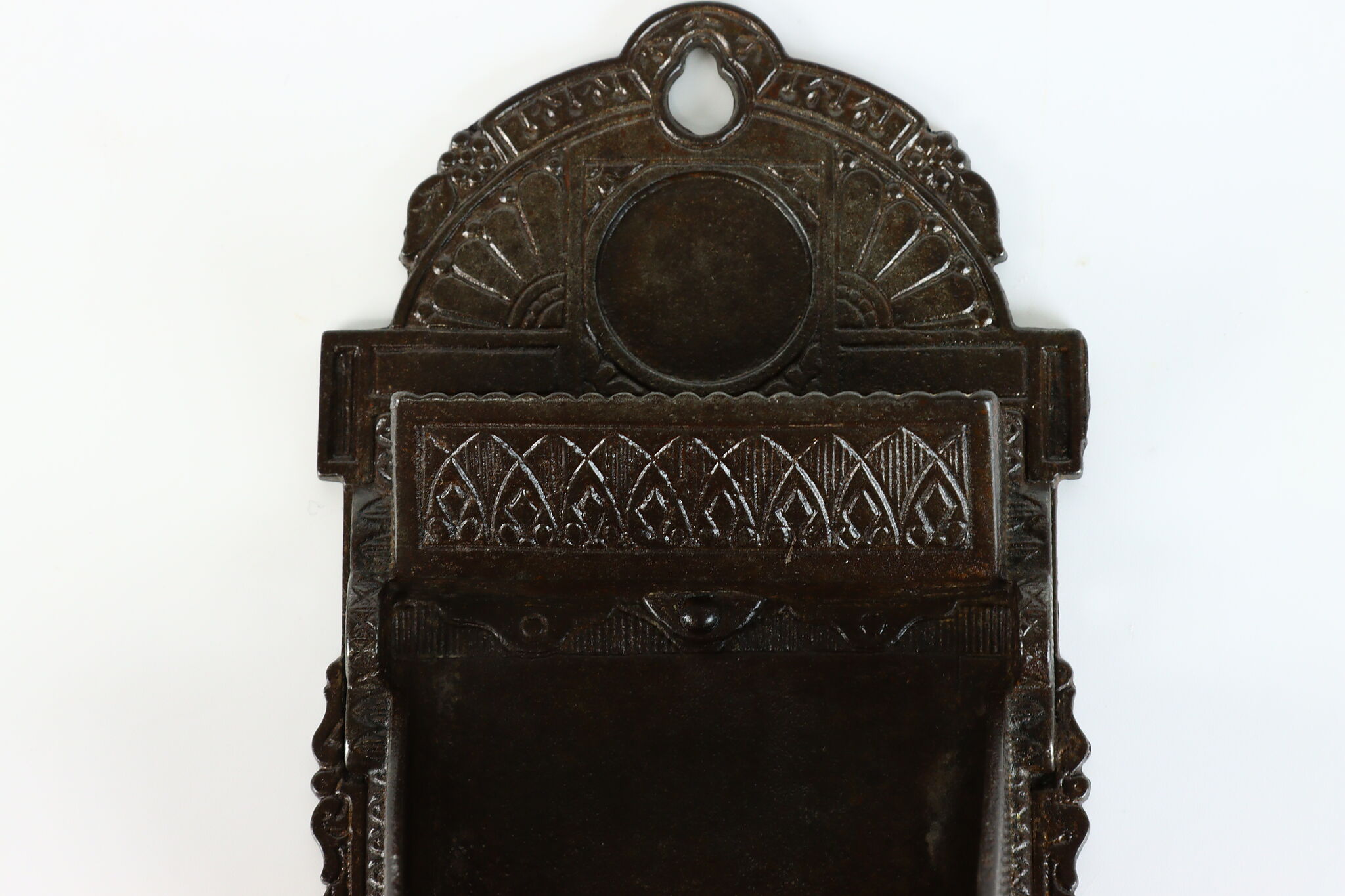 Victorian Antique Cast Iron Wall Hanging Double Match Holder