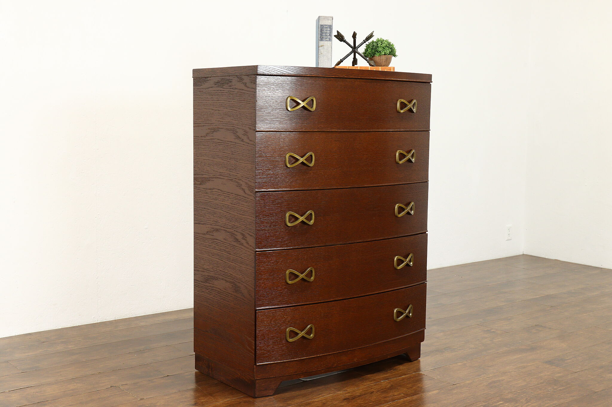Midcentury Modern Vintage 5 Drawer Tall Chest or Dresser, Showers Bros