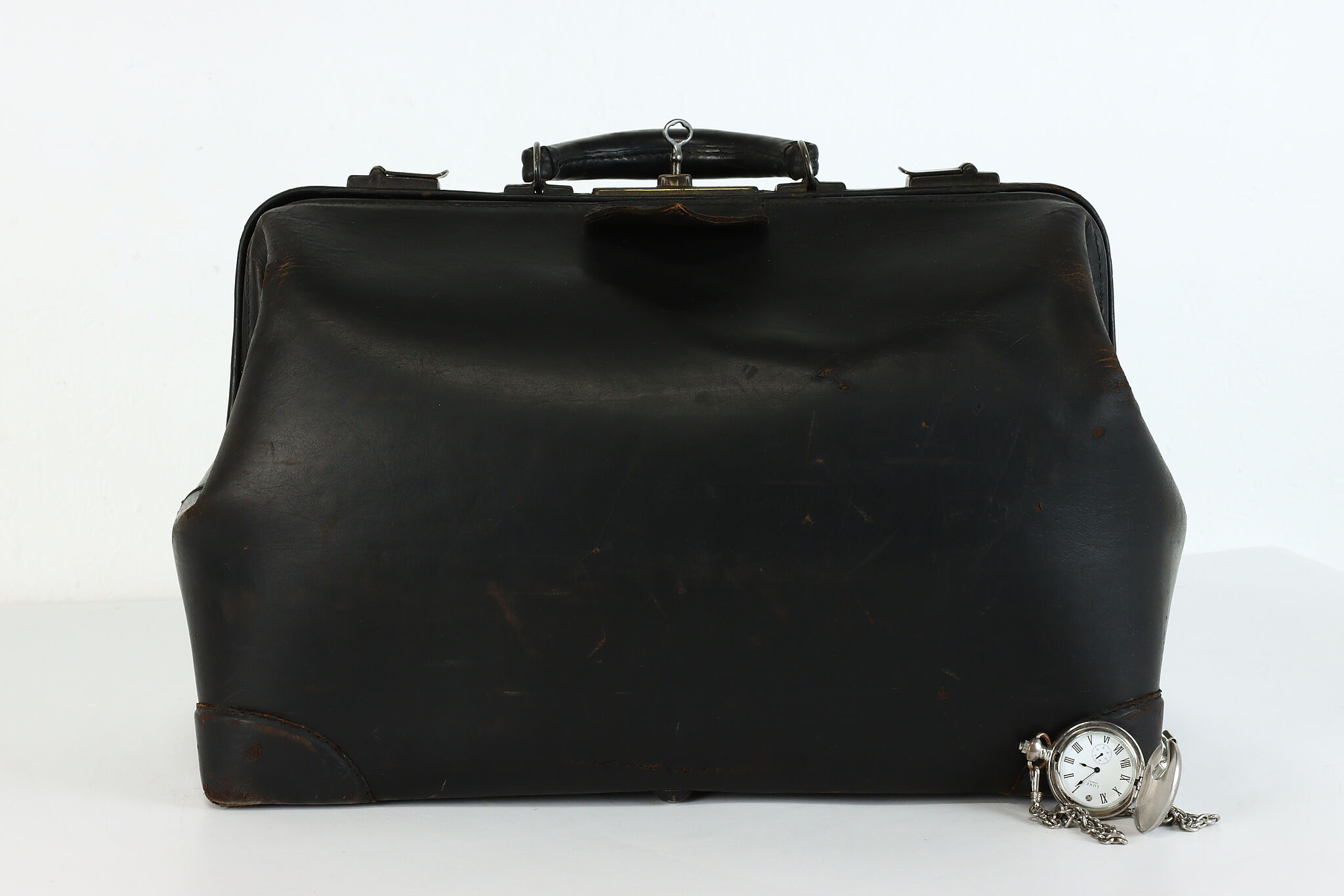 VINTAGE- Antique- Leather- Doctors Medical Bag