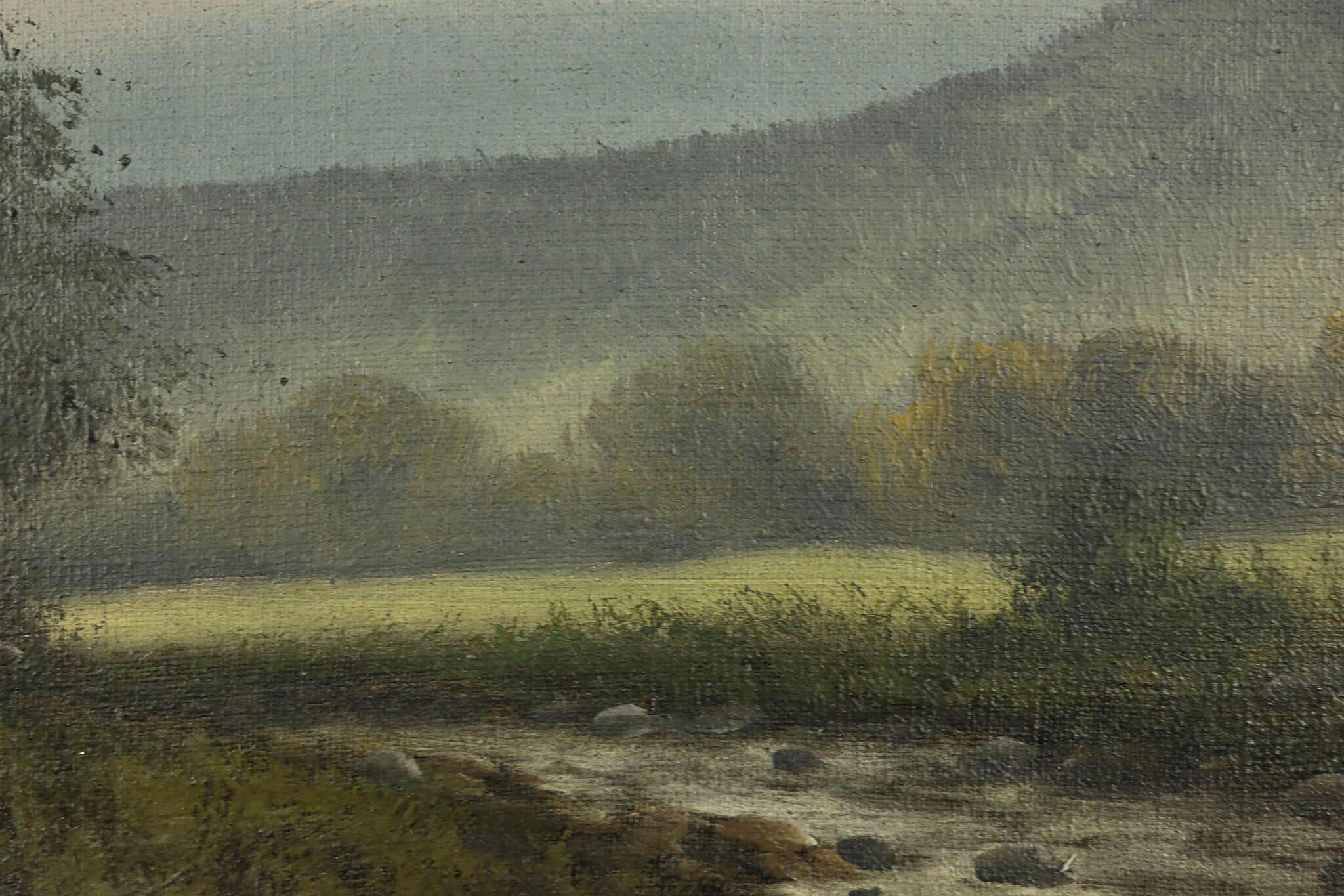 Victorian River Landscape Antique Original Oil Painting, Marvin 31.5