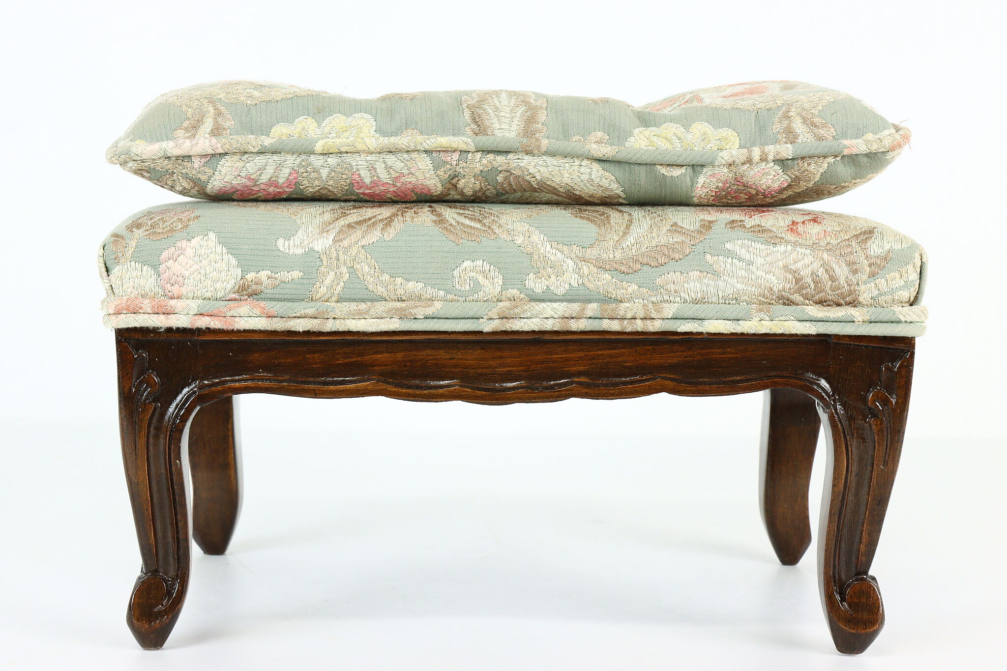 Antique Foot Stool Made Of Solid Wood With Floral Carvings