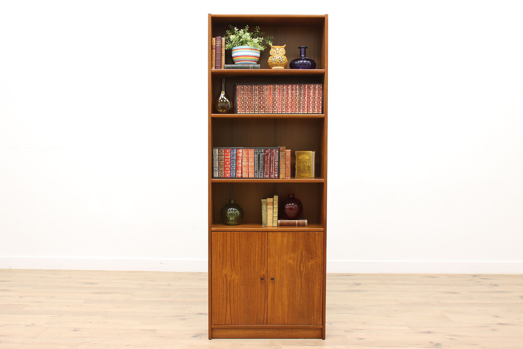Midcentury Modern 1960s Vintage Danish Teak Bookcase or Bath Cabinet