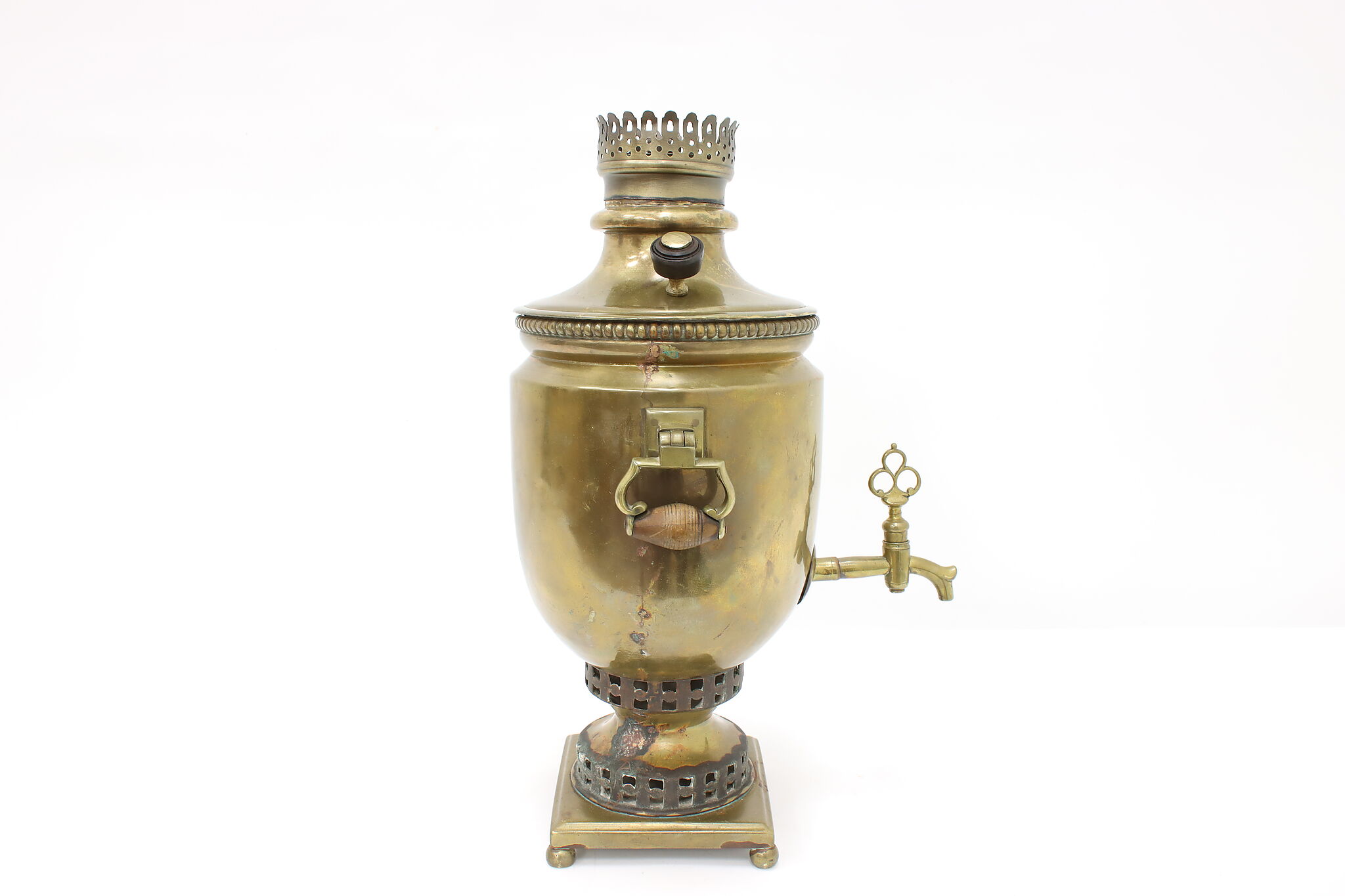 Russian Antique Brass Samovar Tea Kettle