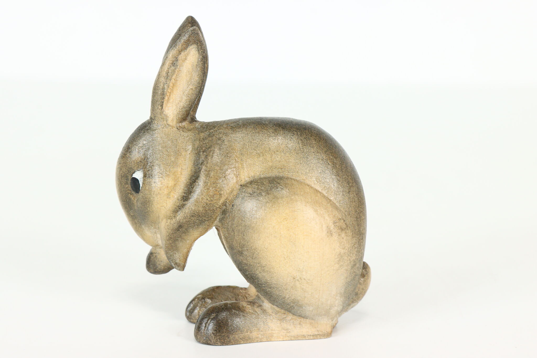 Hand Carved Vintage Painted Bunny Alpine Rabbit Sculpture