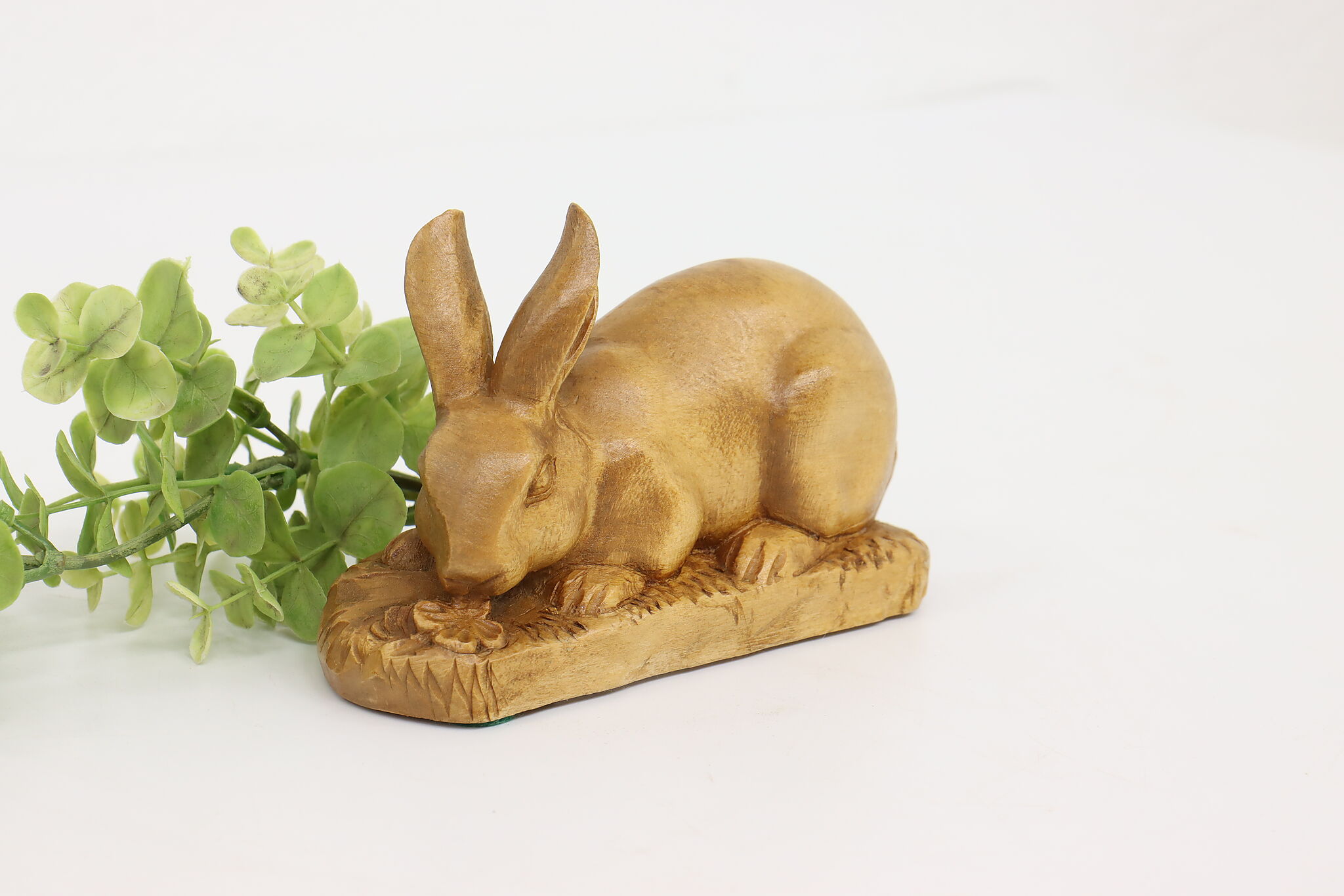 Swiss Alpine Vintage Folk Art Hand Carved Bunny or Rabbit Sculpture