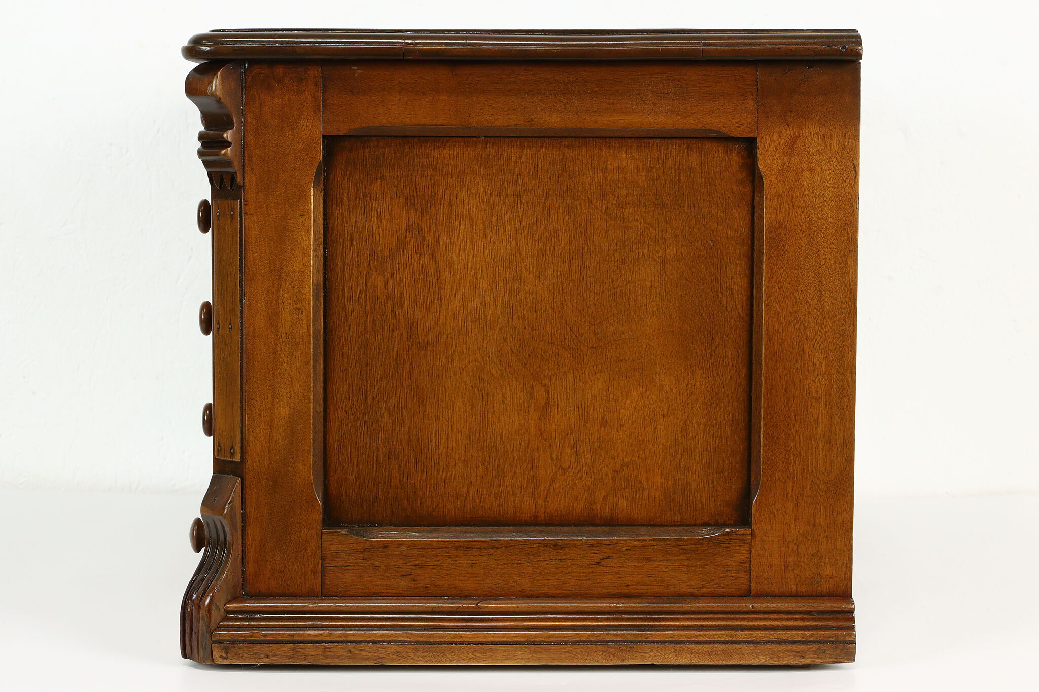 Victorian Eastlake Antique Mahogany Spool Cabinet Jewelry Collector Chest