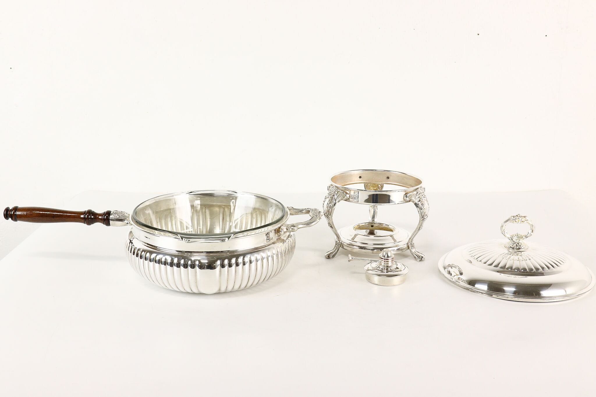 Silverplate Vintage Chafing Dish, Liner & Burner, Sheridan by Taunton