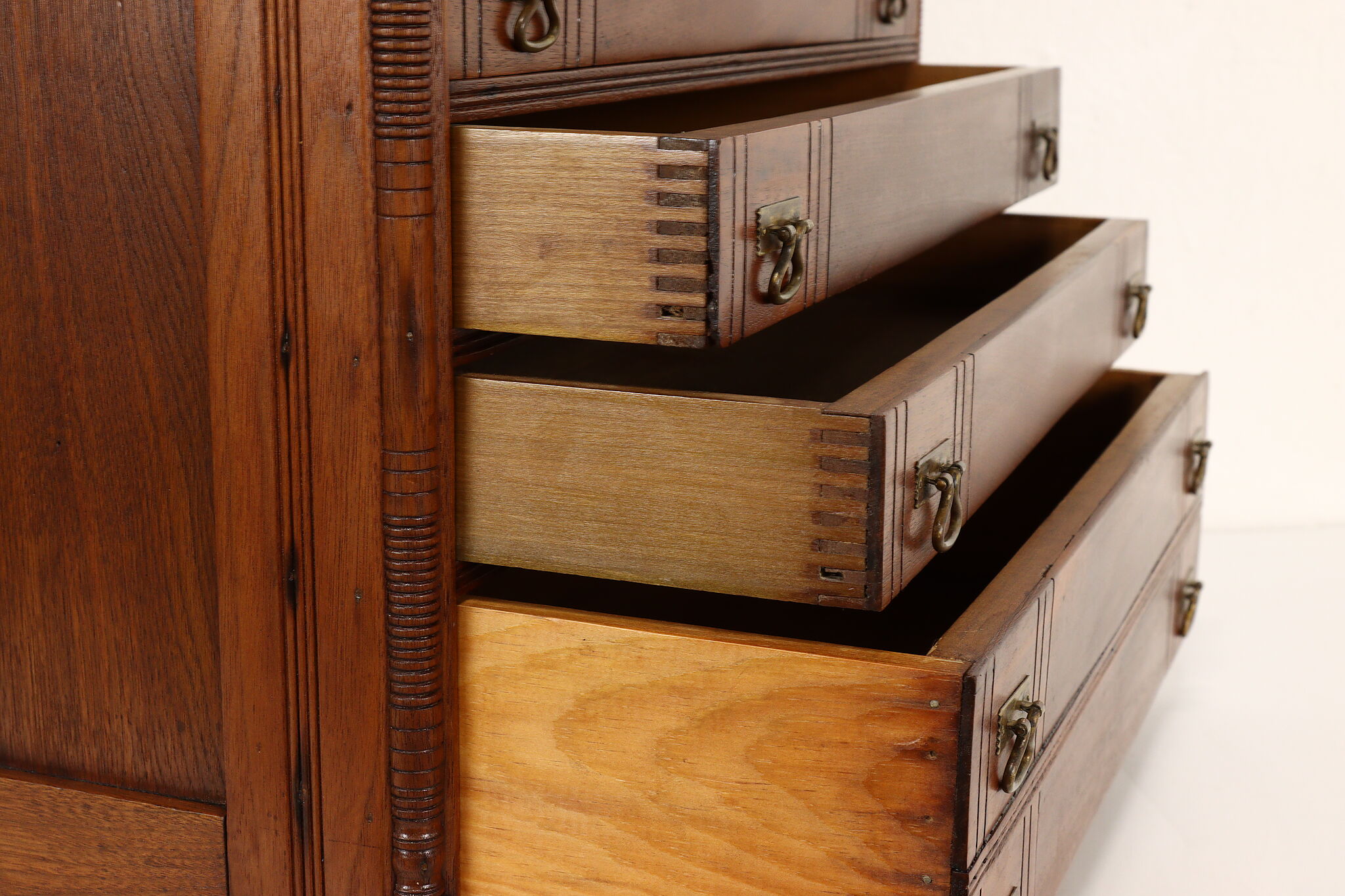 Victorian Antique Walnut 5 Drawer Spool Cabinet Jewelry, Collector Chest