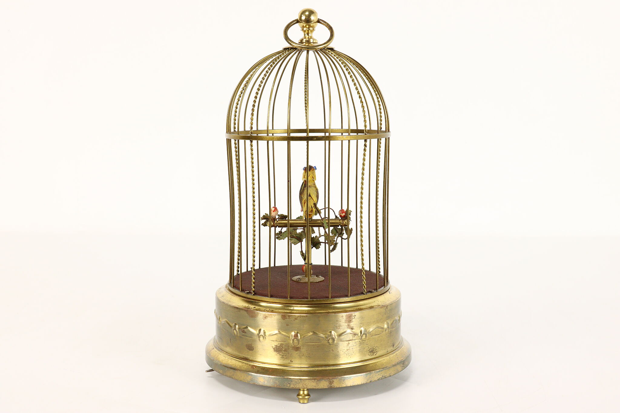 Retro Brass Bird Cage Table Lamp for Bedroom