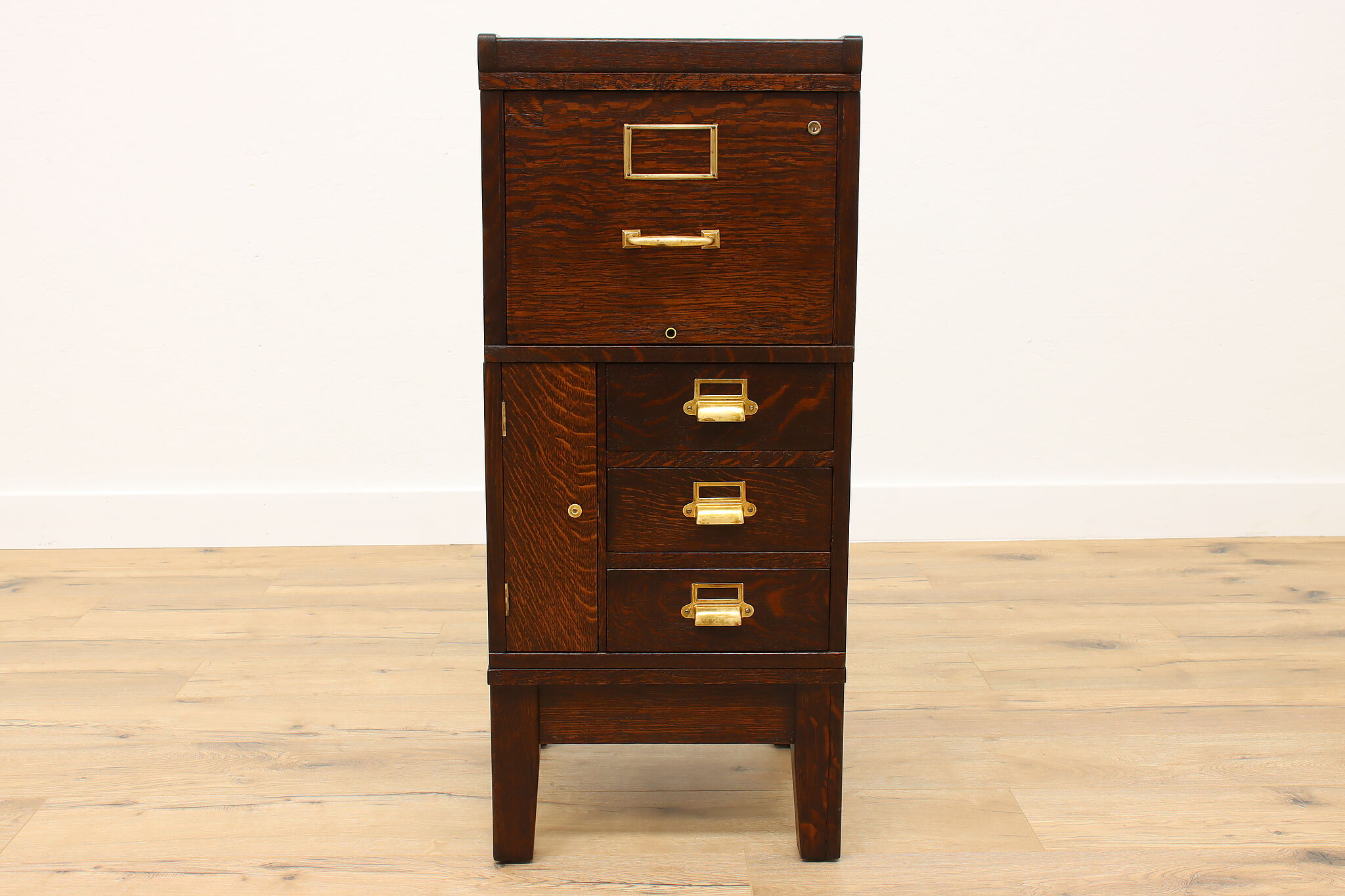 Arts & Crafts Mission Oak Antique Stacking File Cabinet, Yawman & Erbe