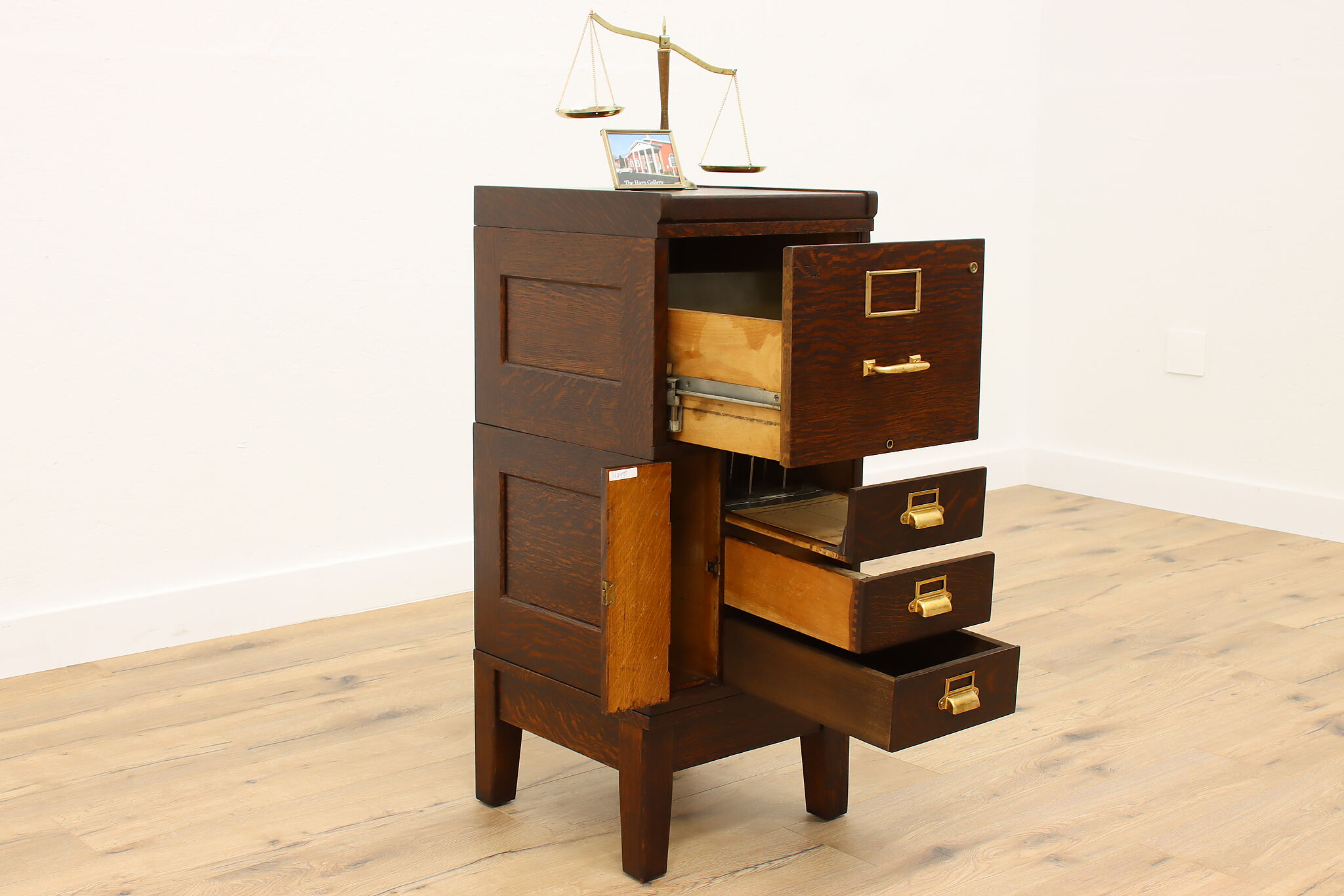 Arts & Crafts Mission Oak Antique Stacking File Cabinet, Yawman & Erbe