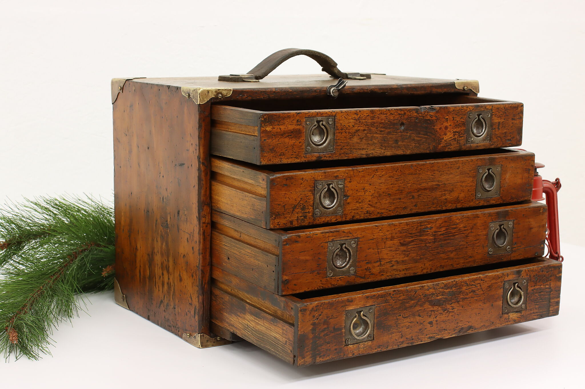 Antique Traditional Farmhouse Pine Wood Tool Box Machinist Chest - Scranton  Antiques